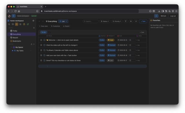 Web app workspace